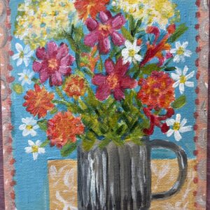 Small floral acrylic painting